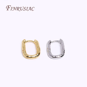 Минималистичные классические O-образные серьги-кольца для женщин 18-каратные ювелирные изделия с покрытием из настоящего золота Геометрические латунные серьги