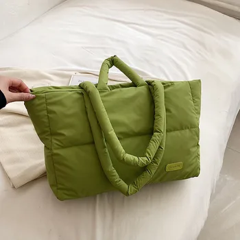 Модные большие сумки с мягкой подкладкой Дизайнерские стеганые женские сумки через плечо Роскошная сумка через плечо из нейлонового пуха Зимняя сумка 2023