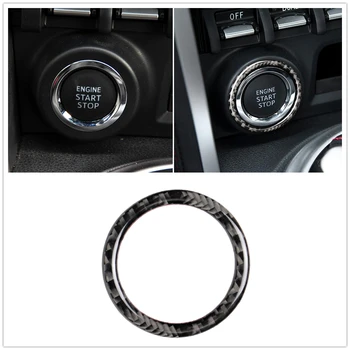 Накладка кнопки запуска двигателя и остановки для Toyota 86 Subaru BRZ 2013-2017 Углеродное волокно Интерьер автомобиля Swicth Ring Key Frame Наклейка
