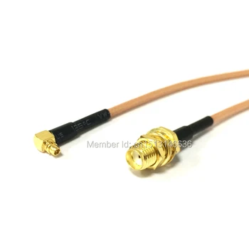 Новый беспроводной модемный кабель SMA Гнездовой разъем на MMCX Штекер под прямым углом RG316 Коаксиальный кабель 15 см 6 дюймов Косичка