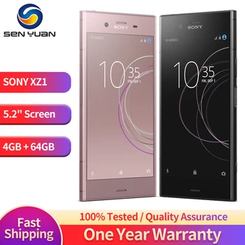 Оригинальный мобильный телефон Sony Xperia XZ1 G8341 4G Одна SIM-карта 4 ГБ ОЗУ 64 ГБ ПЗУ 5,2 дюйма 19 МП + 13 МП 4K Видео Восьмиядерный Android Мобильный телефон