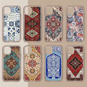 Персидский ковер Цветочный узор Чехол для телефона Прозрачный мягкий Для iphone 11 13 12 14 15 pro max mini plus