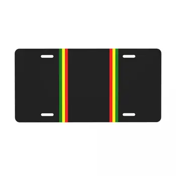  Персонализированный Rasta Stripe Rasta Номерной знак Новинка Ямайский автомобильный номерной знак Алюминиевый металлический знак Тщеславный бирка 6 x 12 дюймов