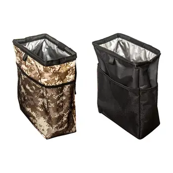  Подвесной автомобильный мусорный бак с карманами для хранения Мешок для мусора на заднем сиденье Органайзер для хранения Аксессуар для интерьера автомобиля Складной автомобильный мусорный бак