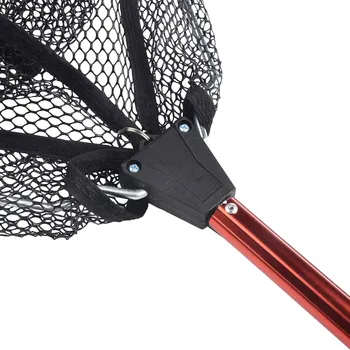  Практичная телескопическая сеть для ловли рыбы Нержавеющая алюминиевая ручка Нейлоновая сетка, подходящая для различных сценариев рыбалки