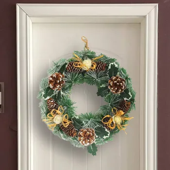 Рождественский венок из искусственных сосновых шишек Гирлянда кулон окно стена дверь подвеска праздничная атмосфера украшения принадлежности