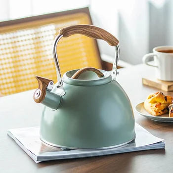  Светло-зеленый аэрозольная краска Звуковой чайник со свистком Чайники для кипячения воды 3 л Газовая плита Чайник для кипячения воды Кемпинг Чайник Бар