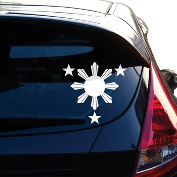Стайлинг автомобиля для логотипа Филиппин с флагом 1 солнцем и 3 звездами. Филиппинская наклейка/наклейка Окно, Ноутбук, Мотоцикл