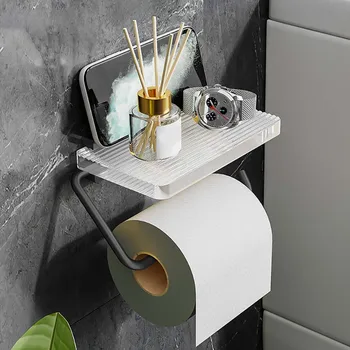  Стеллаж для хранения Light Роскошная акриловая коробка для туалетной бумаги Настенная перфорация Бесплатная стойка для бумаги для телефона Защита окружающей среды
