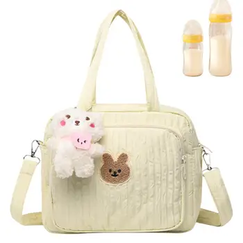  Сумка для подгузников с разделенным дизайном для хранения предметов Сумка для подгузников с несколькими карманами Портативная сумка для мамы для девочки