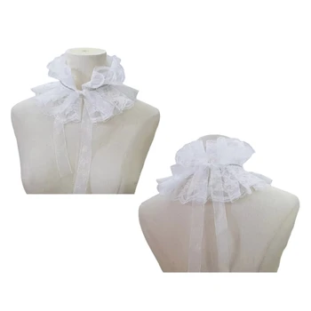 Съемный кружевной чокер для девочек с накладным воротником для рубашки или платья H9ED