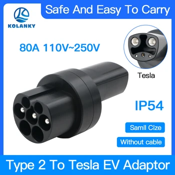 Тип 2 к зарядному устройству для электромобилей Tesla Adapte Разъем для зарядки электромобилей IEC 62196 Штепсельный преобразователь переменного тока для Tesla Model S / X / 3 / Y EVSE