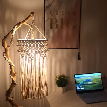 Форма лампы в стиле бохо макраме для комнаты Атмосферный свет