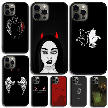 Чехол для телефона Devil Angel для iPhone 15 14 13 12 Mini 11 Pro Max SE 2020 6S 7 8 Plus X XS XS XR Cover Shell Coque
