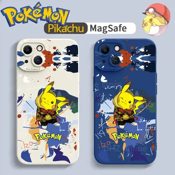 Чехол для телефона Pokemon Pikachu Magsafe для IPhone 14 Plus 13 12 11 Pro Max Симпатичный анимационный чехол для телефона на магнитной всасывании для IPhone 14