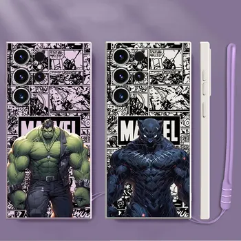 чехол для телефона Redmi 10 10C 10A 9T 9 12 4G 9C 9A 9I K40 Pro Роскошный чехол для жидкости Marvel Hulk Black Panther Matte Square