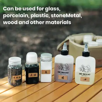 1 комплект водонепроницаемых пробковых деревянных наклеек на бутылки на открытом воздухе для кемпинга и кухни контейнеры для специй классификационные этикетки Изображение 2