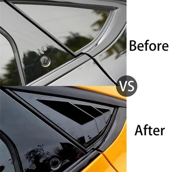 1 пара автомобильного заднего стекла жалюзи жалюзи декоративный чехол для Mustang Mach-E 2021-2023 Air Vent Scoop Shade Decorate Ярко-черный Изображение 2