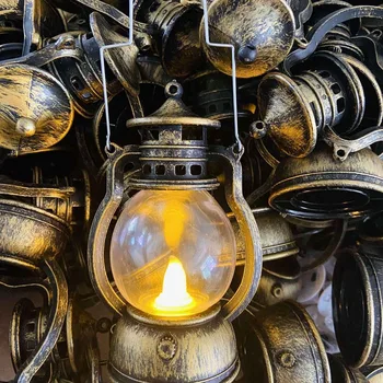 12 шт. Мини-фонарь декоративный со светодиодной свечой Винтажный фонарь Висячие свечи Фонари Фонарь на батарейках Изображение 2