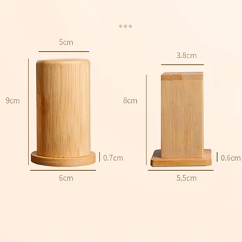 2 шт. бамбуковый диспенсер для зубочисток квадратный круглый ящик для зубочисток украшение для домашнего отеля Изображение 2
