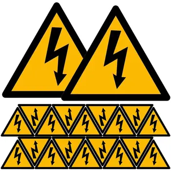 20 листов самоклеящихся наклеек предупреждения Предупреждающие надписи об электрическом заборе Знаки Предупреждающие наклейки для оборудования Изображение 2