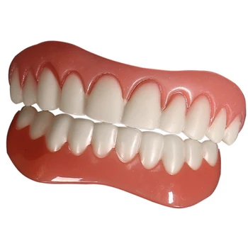 2023 Вставные зубы Силикон Верхние Нижние Идеальный смех Виниры Зубные протезы Паста Поддельные зубы Брекеты Удобные зубы Ортодонтические Изображение 2