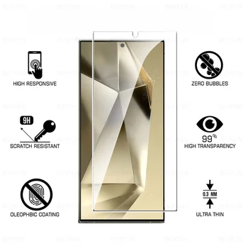 3 шт. Закаленное защитное стекло для Samsung Galaxy S24 Ultra S24 + S24U S23 + 5G S23 S22 Plus S21 S20 FE 4G Samung Защитная пленка для экрана Изображение 2