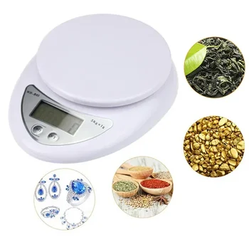  5 кг 1 г Цифровые весы Портативные ЖК-электронные весы с чашей Домашняя кухня Пищевые балансы Измерение веса Весы Инструменты для выпечки Изображение 2