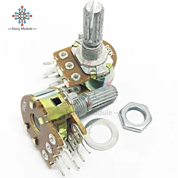 5 шт./лот WH148 6-контактный потенциометр резистор 1K 2K 5K 20K 50K 100K 500K 6-контактный поворотный потенциометр с линейным конусом для Arduino Изображение 2