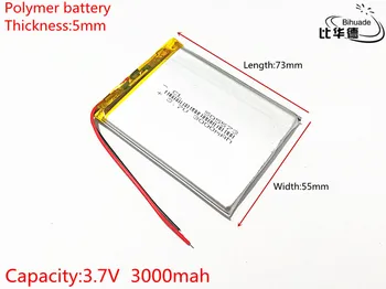5 шт./лот Литровая энергетическая батарея 3,7 В 2500 мАч 505573 литий-полимерный аккумулятор Литий-ионная перезаряжаемая батарея Lipo Изображение 2