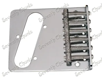 A Набор Хром 6 Седловой бридж для электрогитары TL с винтами Гаечный ключ / Струны через бридж или корпус Изображение 2