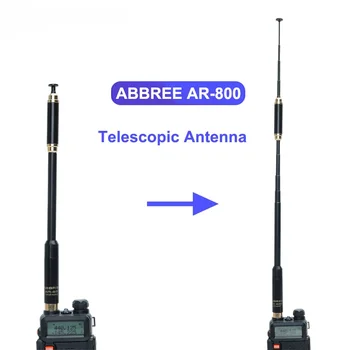 ABBREE AR-800 Портативная телескопическая радиоантенна UHF / VHF Двухдиапазонная антенна усилитель сигнала для Baofeng Walkie Talkie Изображение 2