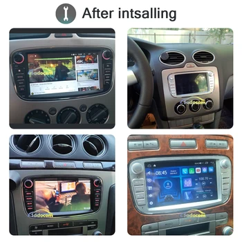 Carplay DSP Автомобильный DVD-плеер LTE IPS Android 12 8G + 128G 8Core Multimedia GPS Map Bluetooth Wifi Для Ford Focus Mondeo C-MAX S-MAX Изображение 2
