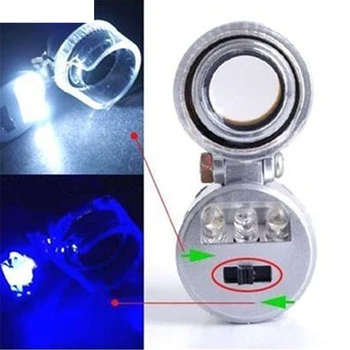 Mini 60X Magnifier Microscope UV Jeweler Лупа Детектор валюты со светодиодной подсветкой Изображение 2