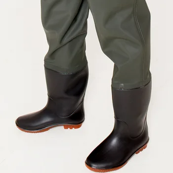 Rainwater Брюки Комбинезон Цельные водонепроницаемые штаны для мужчин и женщин Рыбалка Половина тела Болотная вилка Одежда Рыбацкие штаны Изображение 2