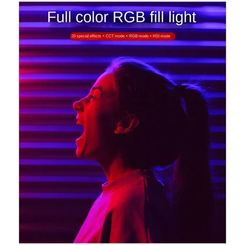 RGB Портативный карманный ручной светодиодный свет Зеркальная камера Видеоблог Фоторепортаж Светильник Прочный Простая установка Изображение 2