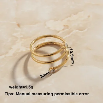 SOMMAR интернет-магазины индия позолоченный размер 6 7 8 мужское кольцо для женщин спиральное кольцо мужчины оптом Изображение 2