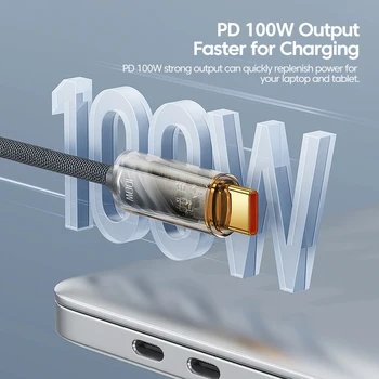 Toocki 100 Вт USB C - Тип C Кабель 60 Вт USBC PD Провод быстрой зарядки для MacBook Pro Xiaomi POCO Huawei USB Type C Зарядное устройство Шнур 3M Изображение 2