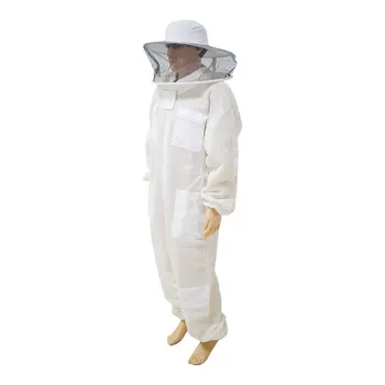 X10 Вентилируемый костюм пчеловода Пихтовый против круглой вуали Пчеловод Защитная ткань дышащая 3-слойная сетка хлопок пчеловод Sui Изображение 2