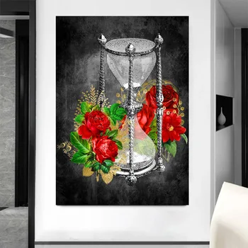 Алмазная живопись Роза Цветок Вышивка Сова Вышивка Крестом Пейзаж Новая Коллекция Полная Алмазная Мозаика Черный Красный Домашний Декор Изображение 2