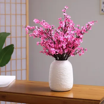 белые искусственные цветы цветущая сакура гипсофила искусственные растения DIY свадебный букет вазы для домашнего декора искусственная рождественская ветка Изображение 2