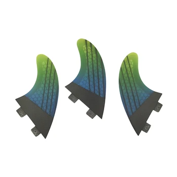 Градиентный цвет UPSURF FCS M Плавник для серфинга Сотовый заполнитель из стекловолокна с карбоновыми двойными выступами Короткий плавник 2Colors Tri Surfboard Fins Изображение 2