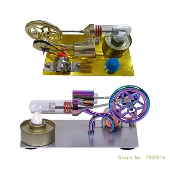 Двигатель Стирлинга Паровая тепловая образовательная модель Образовательная игрушка Низкотемпературная модель двигателя Стирлинга Настольная модель генератора Изображение 2
