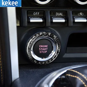  для Subaru BRZ / для Toyota 86 2017-2019 Наклейка из углеродного волокна Запуск двигателя Кольцо зажигания двигателя Кнопка интерьера Декоративная наклейка Изображение 2