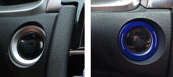  Замочная скважина Крышка круга Выключатель Украшение Автомобильное кольцо зажигания Аксессуары для автомобилей Кольцо зажигания для автомобилей Ключ Двигатель зажигания для Honda New Civic Изображение 2