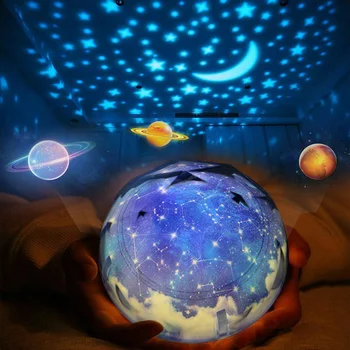 звездный проектор светодиодный вращающийся спальня домашняя планета с регулируемой яркостью вселенная планета небо проекция для детей ребенок для детей новая светодиодная лампа Изображение 2