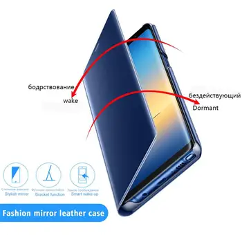 Зеркальный Вид Умный Флип Чехол Для Samsung Galaxy A8 2018 A82018 SM A530 A530F Роскошный Оригинальный Магнитный Fundas Кожаный Чехол Для Телефона Изображение 2
