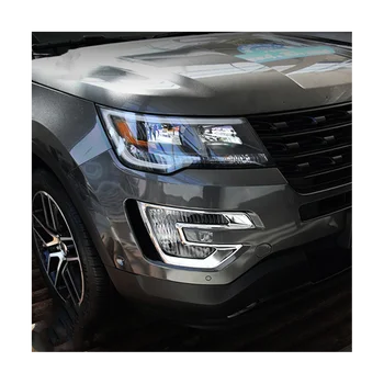 Крышка противотуманной фары переднего бампера автомобиля Отделка противотуманных фар для Ford Explorer 2016 2017 Аксессуары 2PCS Серебристый Изображение 2