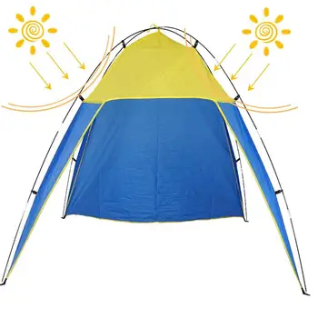 Летняя пляжная палатка Портативная палатка для кемпинга Travel Sun Shelter Canopy 210T Полиэфирное волокно для рыбалки Пешие прогулки Водонепроницаемый Ветрозащитный Изображение 2