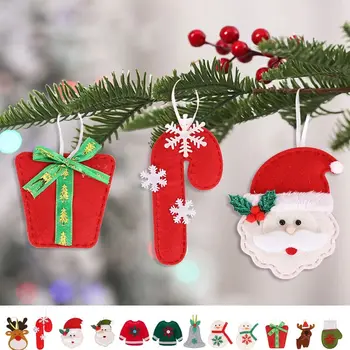 нетканый материал снеговик рождественский кулон колокольчик мультфильм олень рождественский орнамент тонкие перчатки украшение рождественской елки праздник Изображение 2